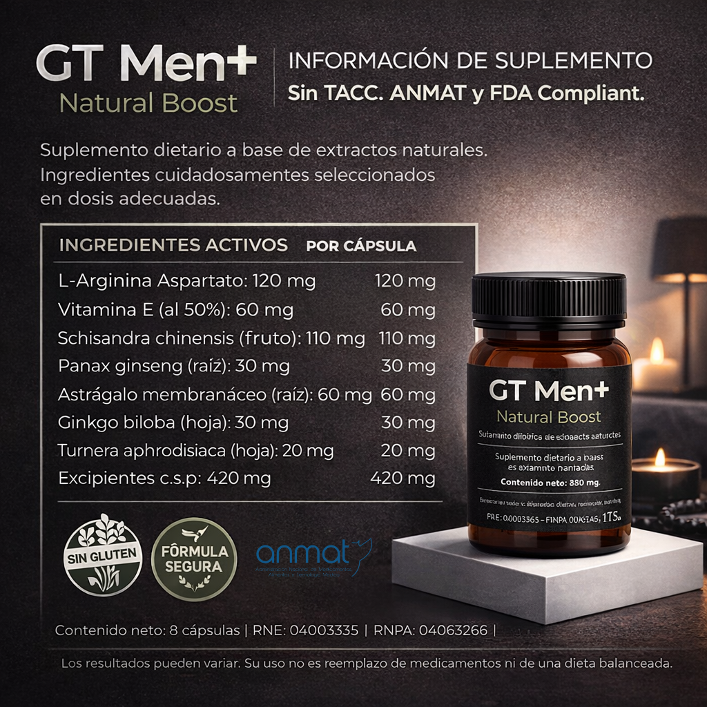 GT Men+ Natural Boost | Soporte Integral del Rendimiento Masculino
